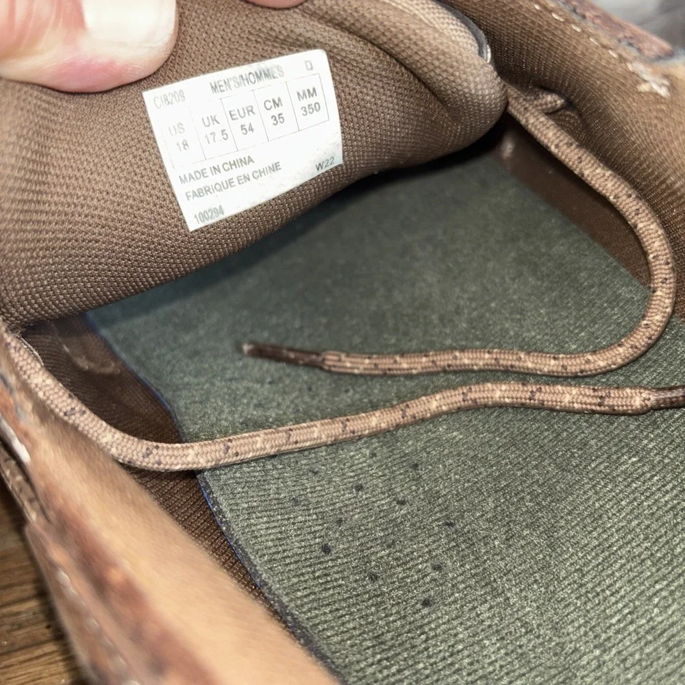 Dunham Refurbished Men's Captain 3 Eyed Boat Shoe Dark  Brown /Tan Size 18